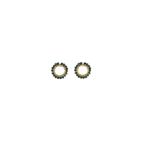 Mini Circle Malachite Earrings - MALACHITE/GOLD