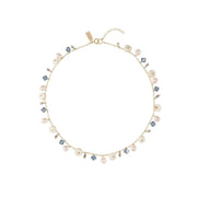 Semi Precious Origins Short Eclectic Necklace - IVORY/BLUE/PEARL/TRANSLUSCENT GREY