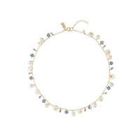 Semi Precious Origins Short Eclectic Necklace - IVORY/BLUE/PEARL/TRANSLUSCENT GREY