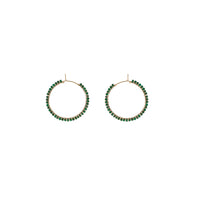 Large Malachite Hoop Earrings - MALACHITE/GOLD