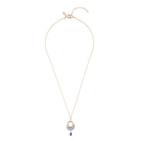 Crescent Moon Tanzanite Necklace On Chain - LAVENDER TANZANITE/GOLD