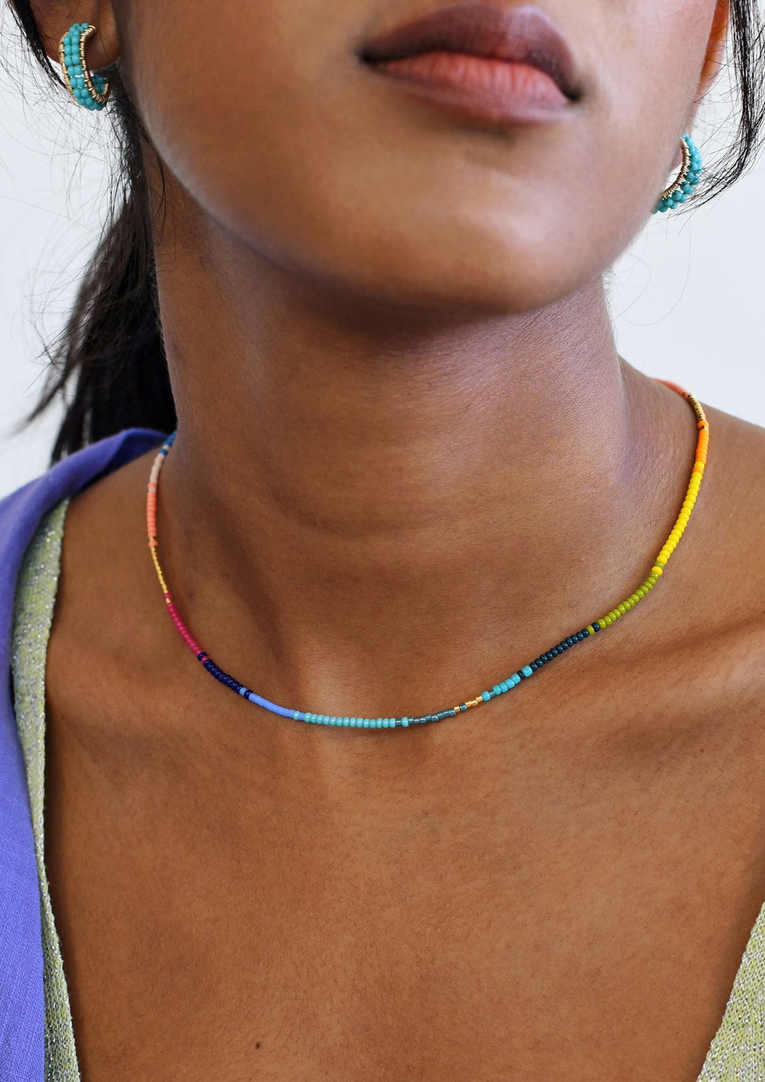 XS Beaded Huggies - TURQUOISE