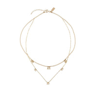 Layered Cluster Necklace - PINK/GOLD