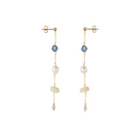 Semi Precious Necklace & Hoops Earring Set