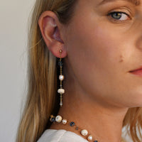 Semi Precious Necklace & Hoops Earring Set