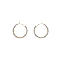 Large Tanzanite Wire Hoop Earrings - TANZANITE