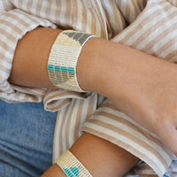 Narrow Pembetatu Warrior Bracelet - TURQUOISE/NAVY/TAUPE/PINK/GOLD