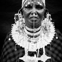 Long Traditional Maasai Earrings - WHITE