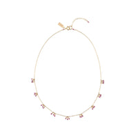 Chain necklace With Ruby Clusters - RUBY/GOLD