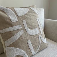 Custom Raw Linen Abstract Cushion
