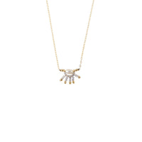 Starburst Tanzanite Chain Necklace With Pearl - LAVENDER TANZANITE/PEARL/GOLD