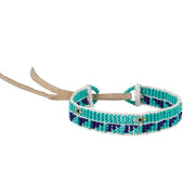 Mixed Pattern Warrior Bracelet - TURQUOISE/NAVY/GOLD