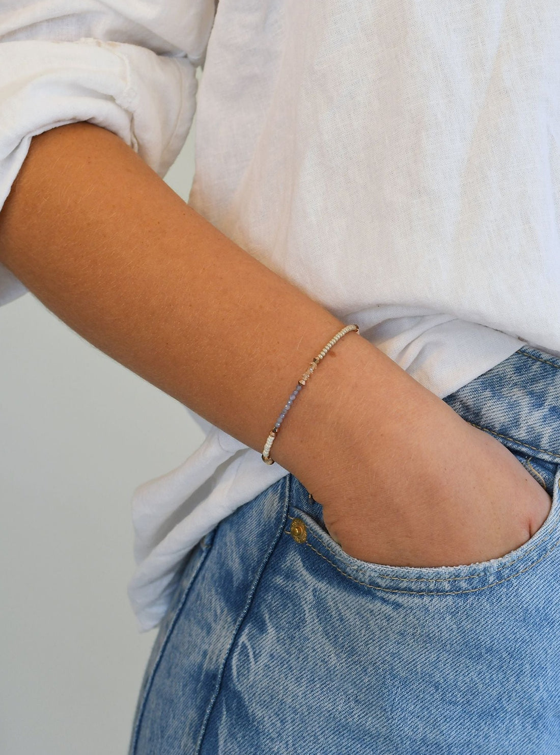 Utulivu Tanzanite Beaded Bracelet - PINK/TAUPE/HONEY/ROSE GOLD/PEARL/LAVENDER TANZANITE