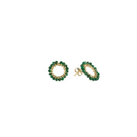Mini Circle Malachite Earrings - MALACHITE/GOLD