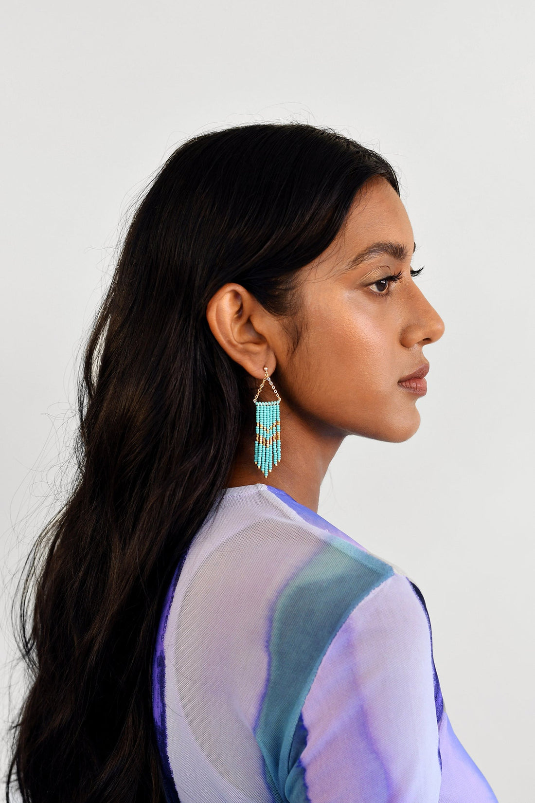 Small Porcupine Earrings - TURQUOISE/GOLD