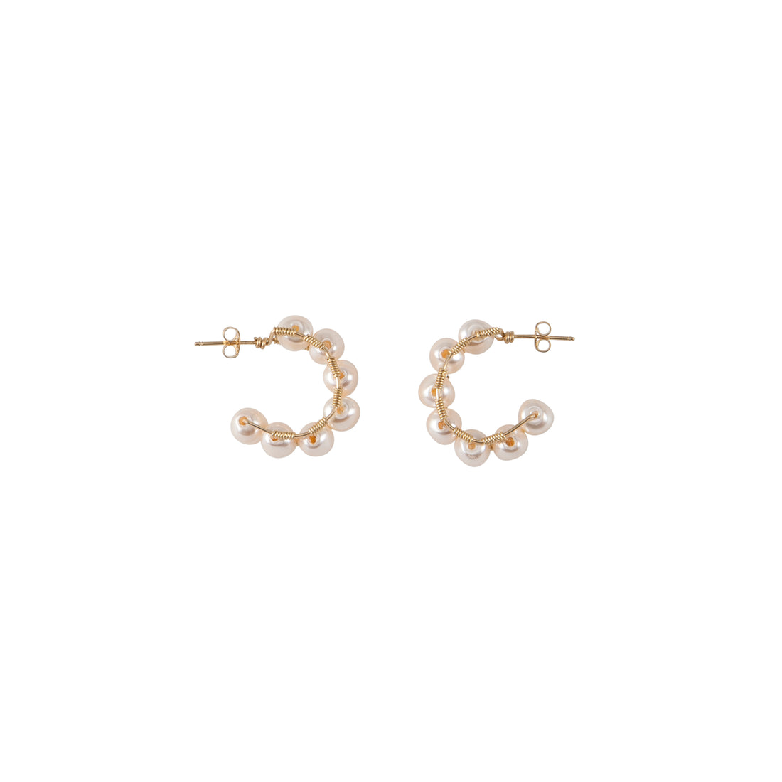 Pearl Huggie Earrings - PEARL