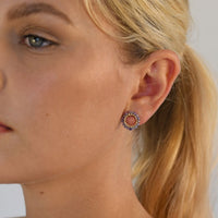 Mini Circle Tanzanite Earrings - LAVENDER TANZANITE