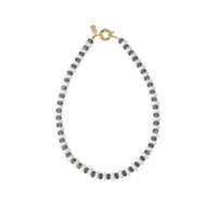 Origins Short Zebra Necklace - IVORY/BLUE