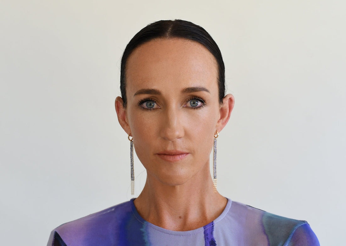 Long Woven Tanzanite Earrings With Chain Tassels - LAVENDER TANZANITE