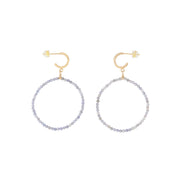 Large Tanzanite Hoop Earrings - LAVENDER TANZANITE