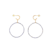 Large Tanzanite Hoop Earrings - LAVENDER TANZANITE