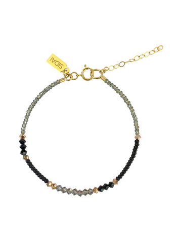 Assorted Beaded Bracelet - SHINY GRAPHITE/BLACK/TRANSLUCENT GREY