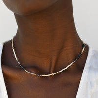 Utulivu Necklace & Circle Studs - BLUE