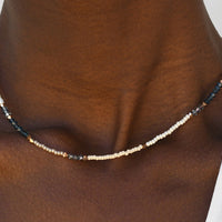Utulivu Necklace & Circle Studs - BLUE