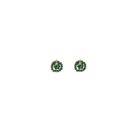 Mini Circle Malachite Earrings - MALACHITE/GOLD