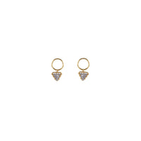 Mini Circular Tanzanite Triangle Stud - TANZANITE/GOLD
