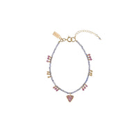 Tanzanite Bracelet With Triangle And Clusters - TANZANITE/RUBY/GOLD
