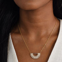 Olakira Half Moon Necklace - PINK/ROSE GOLD