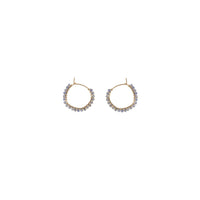 Small Tanzanite Wire Hoop Earrings - TANZANITE
