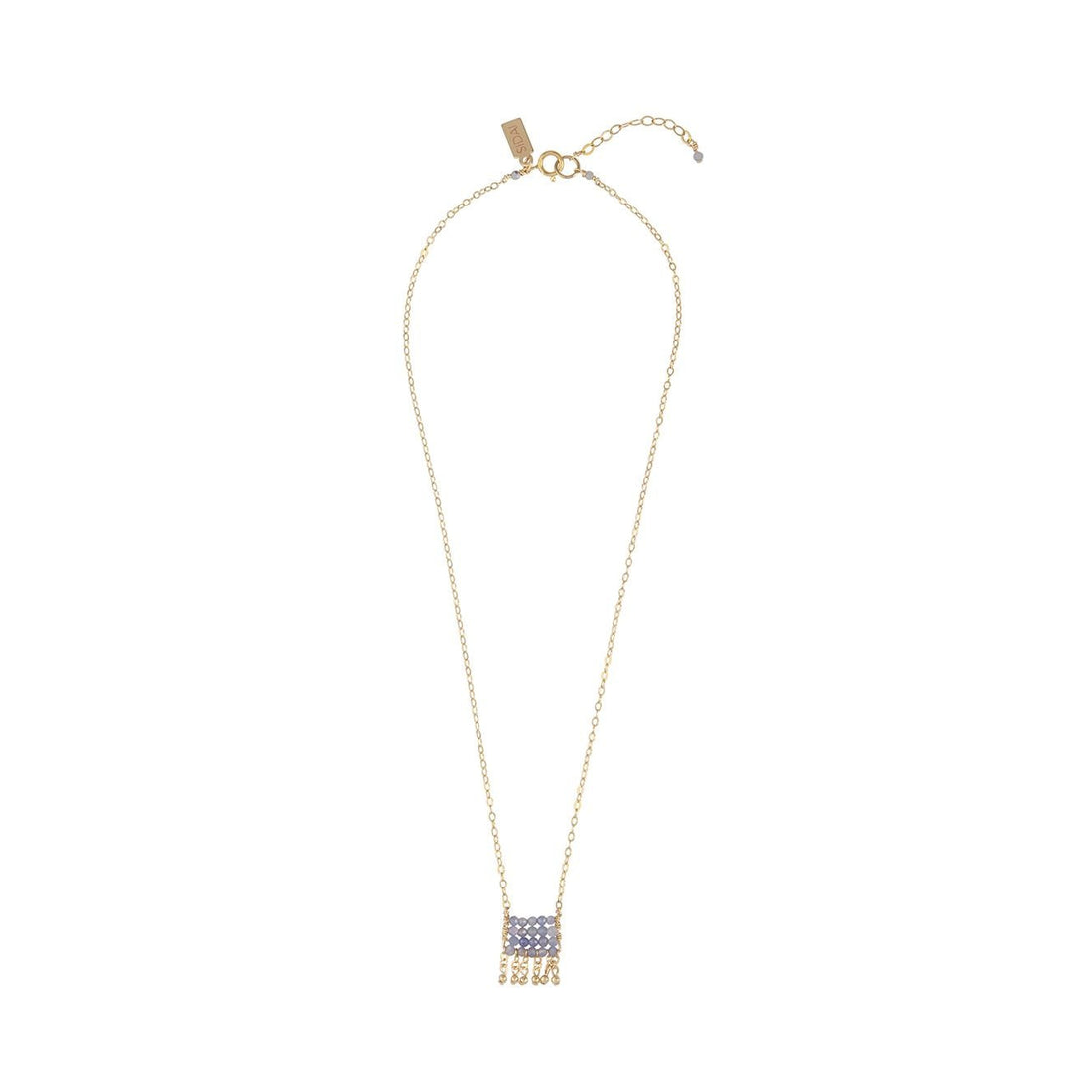 Mini Tanzanite Olakira Necklace With Chain Tassels - LAVENDER TANZANITE