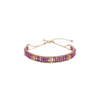Ruby Woven Bracelet - RUBY/GOLD