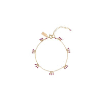 Chain Bracelet With Ruby Clusters - RUBY/GOLD