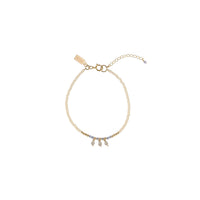 Simple Beaded Bracelet With Tanzanite And Labradorite - PINK/TANZANITE/GOLD