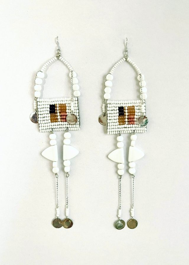 Koko Earrings - WHITE/MIXED NEUTRALS/GOLD