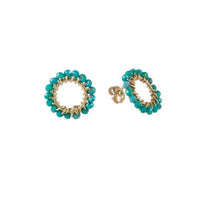 Mini Circle Turquoise Earrings - TURQUOISE