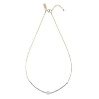 Pearl Tanzanite Necklace on Chain - LAVENDER TANZANITE/PEARL