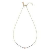 Pearl Tanzanite Necklace on Chain - LAVENDER TANZANITE/PEARL