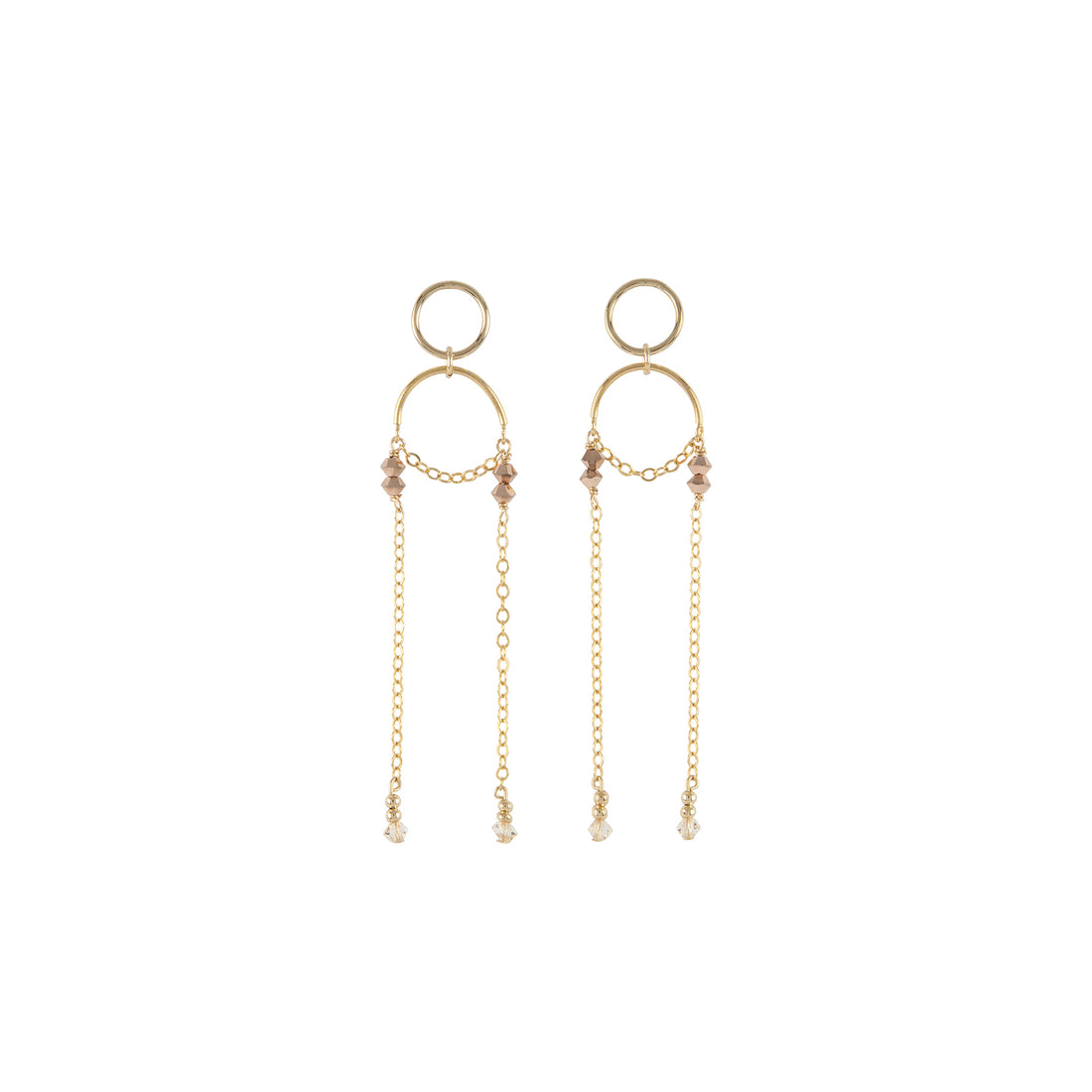 Olakira Double Chain Earrings - GOLD/ROSE GOLD