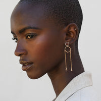 Olakira Double Chain Earrings - GOLD/ROSE GOLD