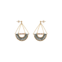 Olakira Half Moon Earrings - SHINY GRAPHITE/GOLD