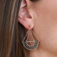Olakira Half Moon Earrings - SHINY GRAPHITE/GOLD