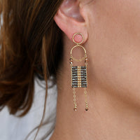 Olakira Pendant Earrings - SHINY GRAPHITE/GOLD