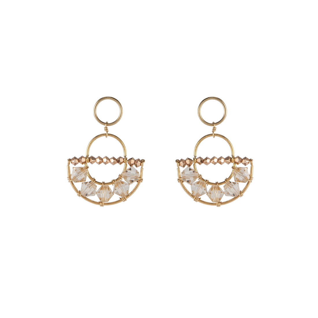 Olakira Half Moon Earrings - HONEY/ROSE GOLD