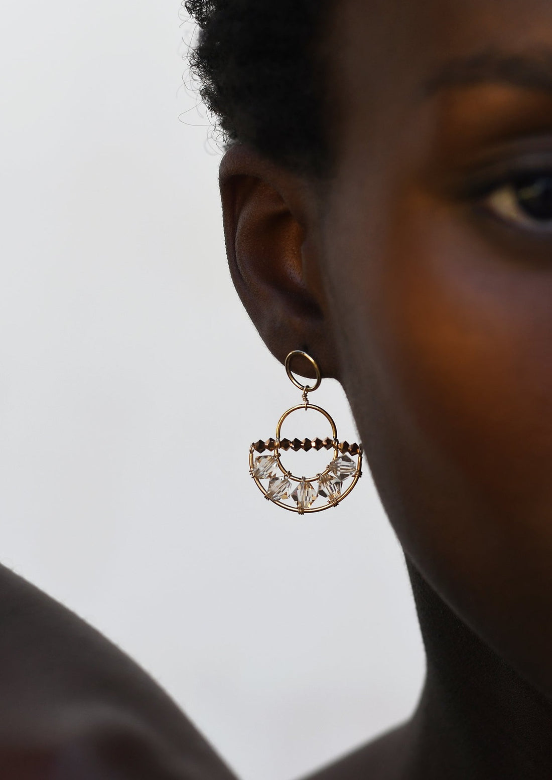 Olakira Half Moon Earrings - HONEY/ROSE GOLD