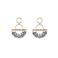 Olakira Half Moon Earrings - BLUE/ ROSE GOLD