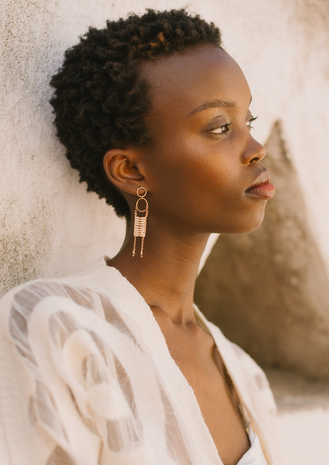 Olakira Pendant Earrings - PINK/GOLD/ROSE GOLD